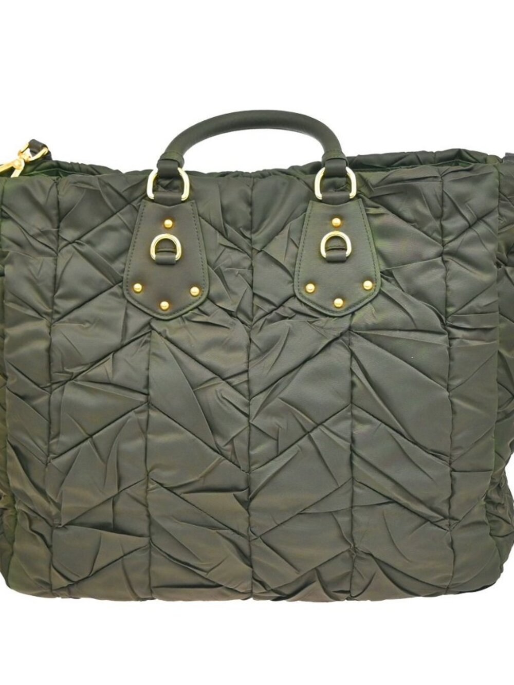 PRADA Tessuto 2Way Shoulder Hand Tote Bag Nylon Leather Brown GHW Italy 76KD027 - Picture 3 of 16